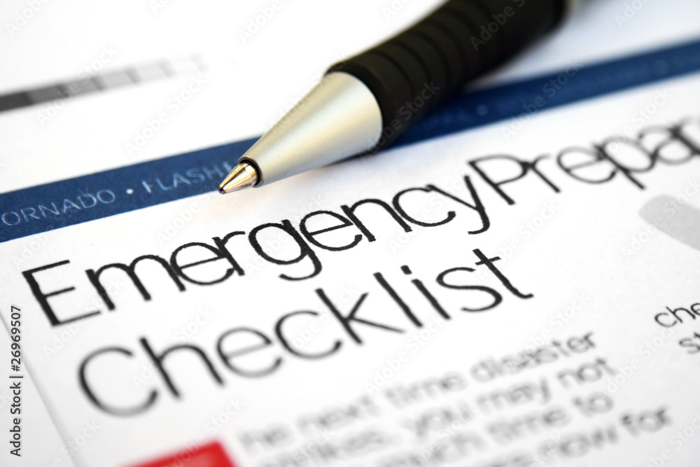 Obraz premium Emergency checklist