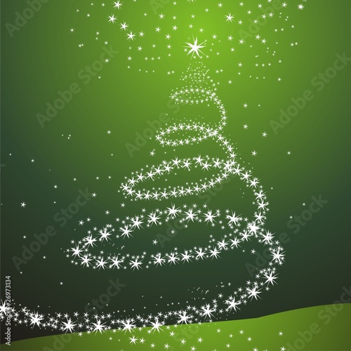 Christmas or New Year green tree from stars