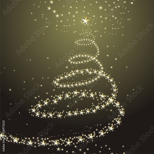 Christmas or New Year green tree from stars