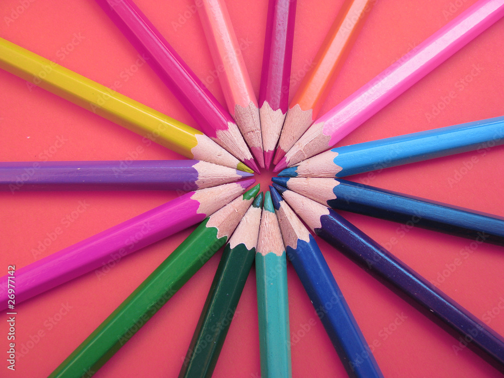 flower shape made of pencils