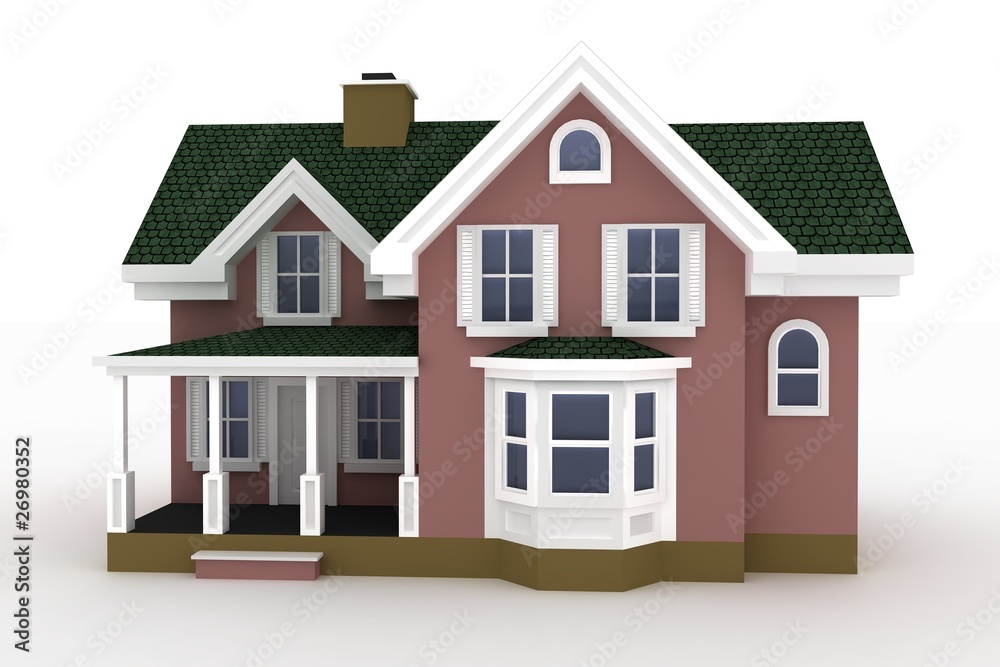 3d house isolated on white