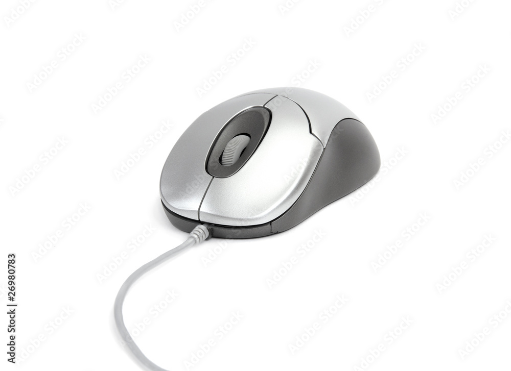 silver computer mouse with reflection silver computer mouse with reflection