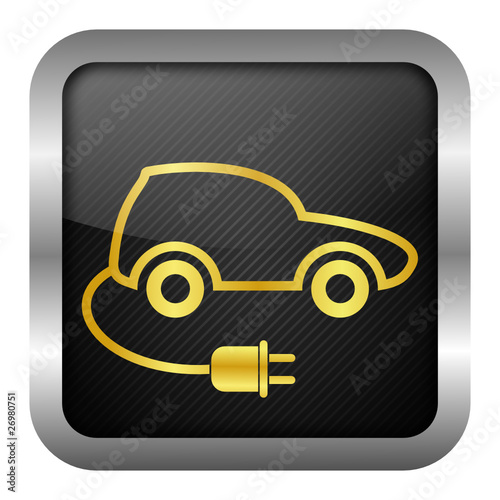 gold icon set - electric car