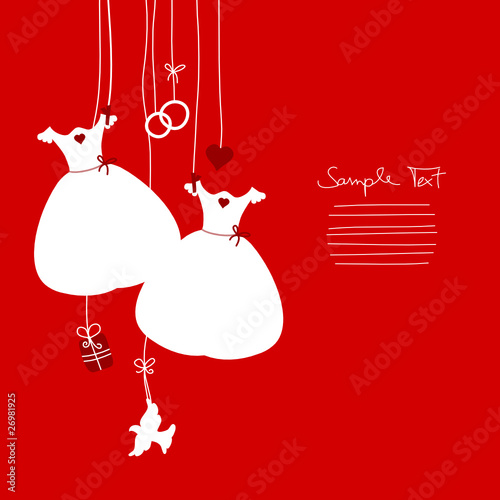 Hanging Wedding Symbols Mrs. & Mrs. Red