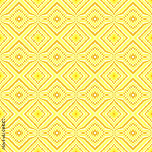 Ethnic decorative motifs in yellow tones
