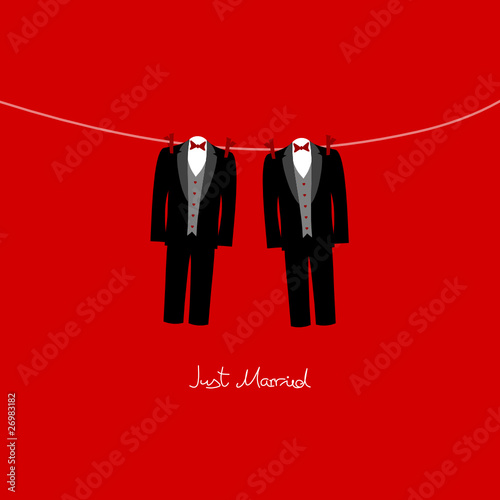 Hanging Grooms Just Married Red