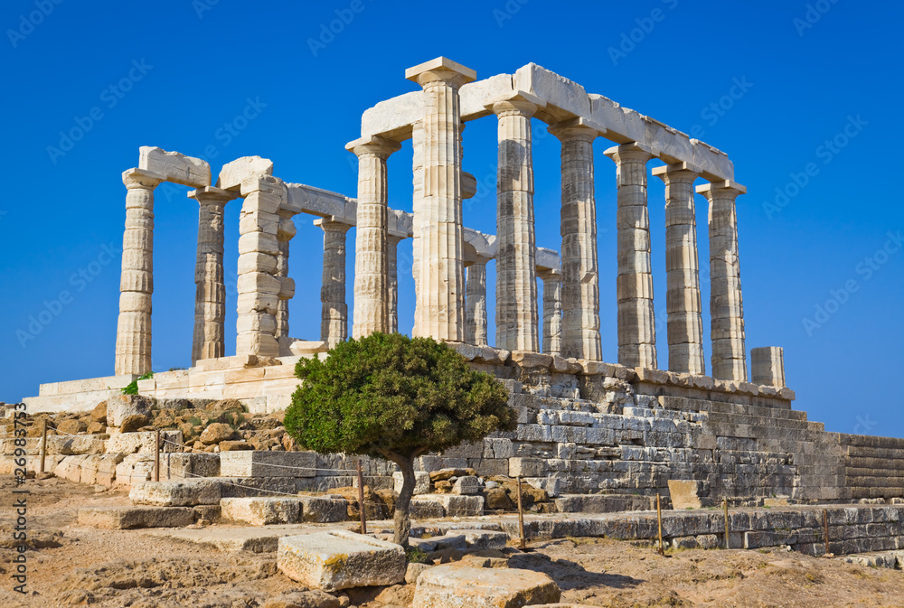 Poseidon Temple at Cape Sounion near Athens, Greece