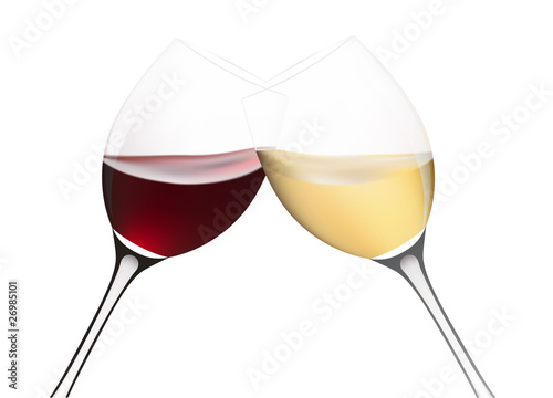 Two wine glasses. Vector illustration.