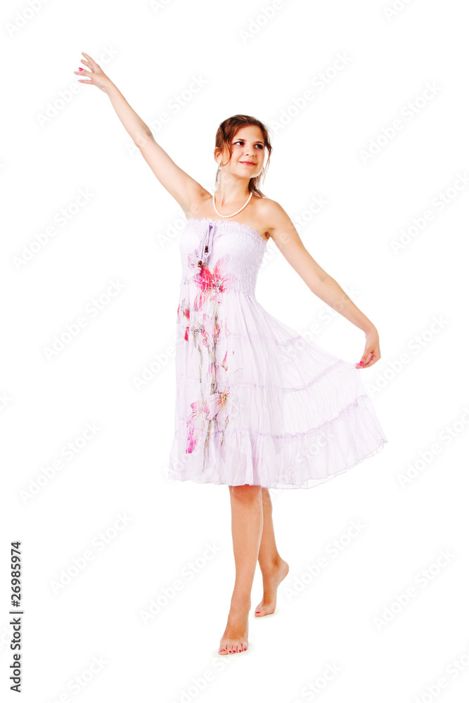 Charming young girl in dress