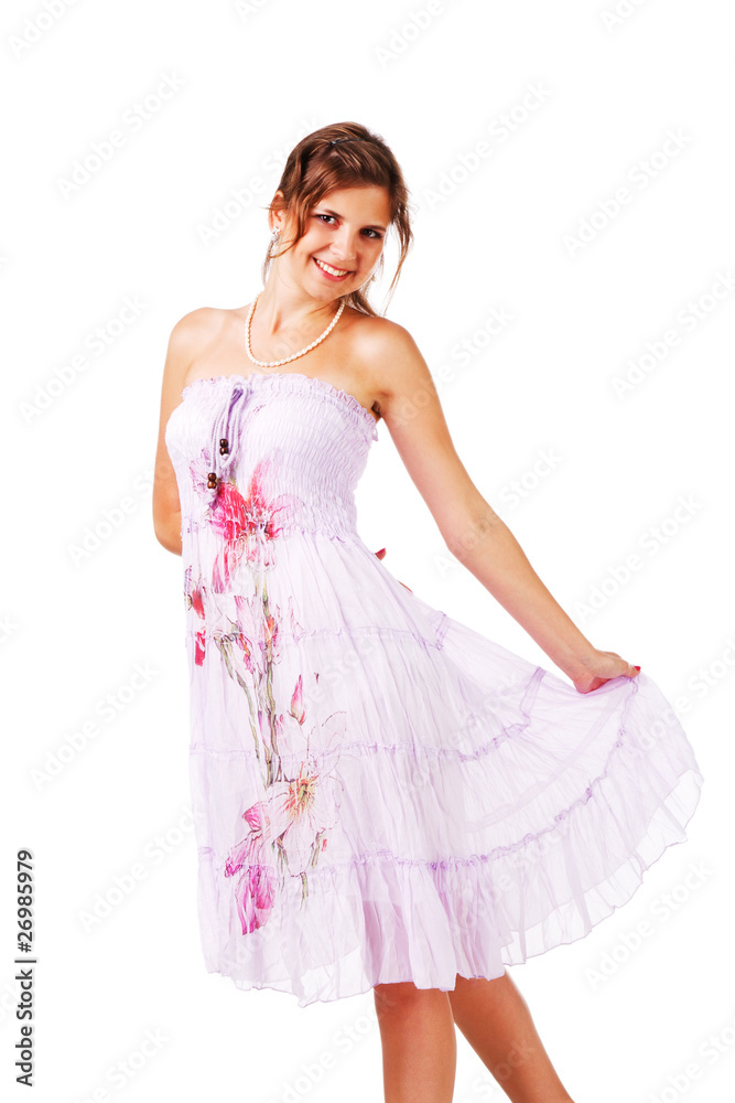 Charming young girl in dress