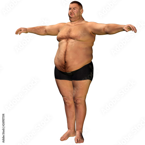 ein stehender dicker mann