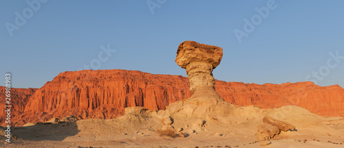 Sandstone formations in Ischigualasto, Argentina. 