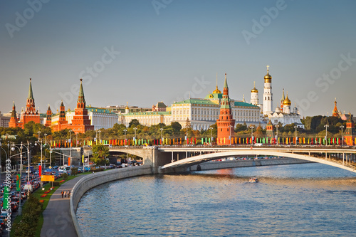 Canvas Print Moscow kremlin at sunset