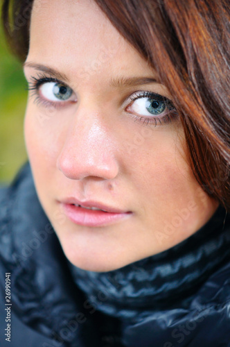 close up portrait of a beautiful young woman