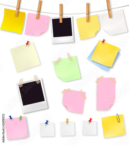Note papers. Vector.