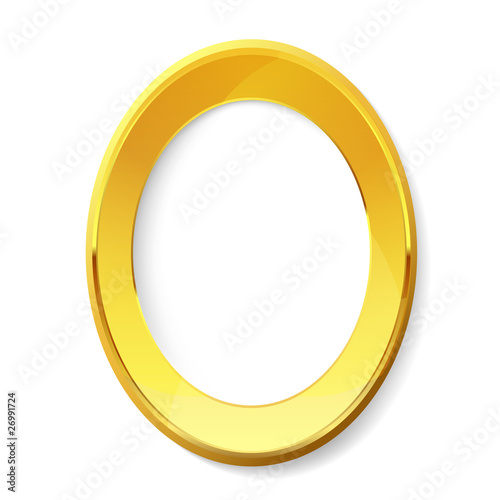 Empty golden picture frame.
