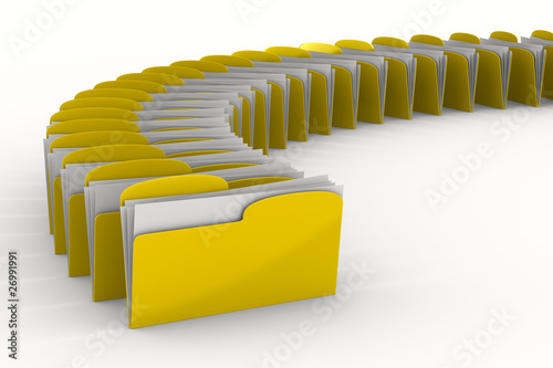 Yellow computer folder on w...
