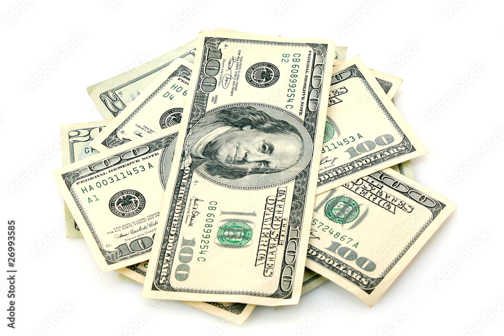 American dollars isolated on white American dollars isolated on white