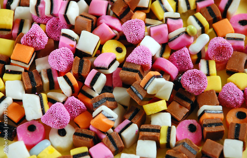 Colorful licorice candy mix