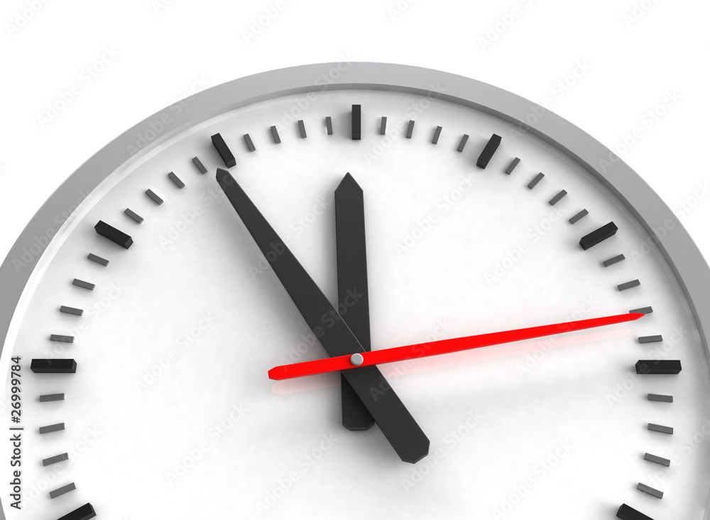 3d render of clock, isolated on white background 3d render of clock, isolated on white background