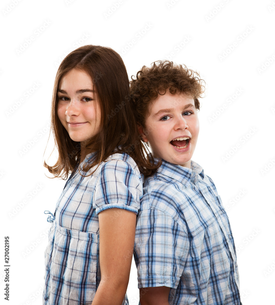 Sibling isolated on white background Sibling isolated on white background