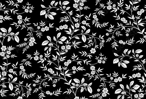 Fotografía Seamless twigs (black & white)