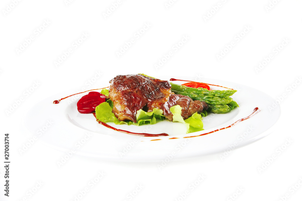 meat served on white meat served on white
