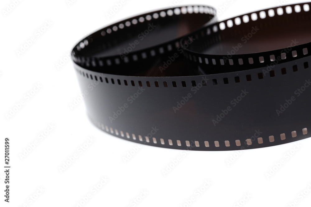 black photo film isolated on white background