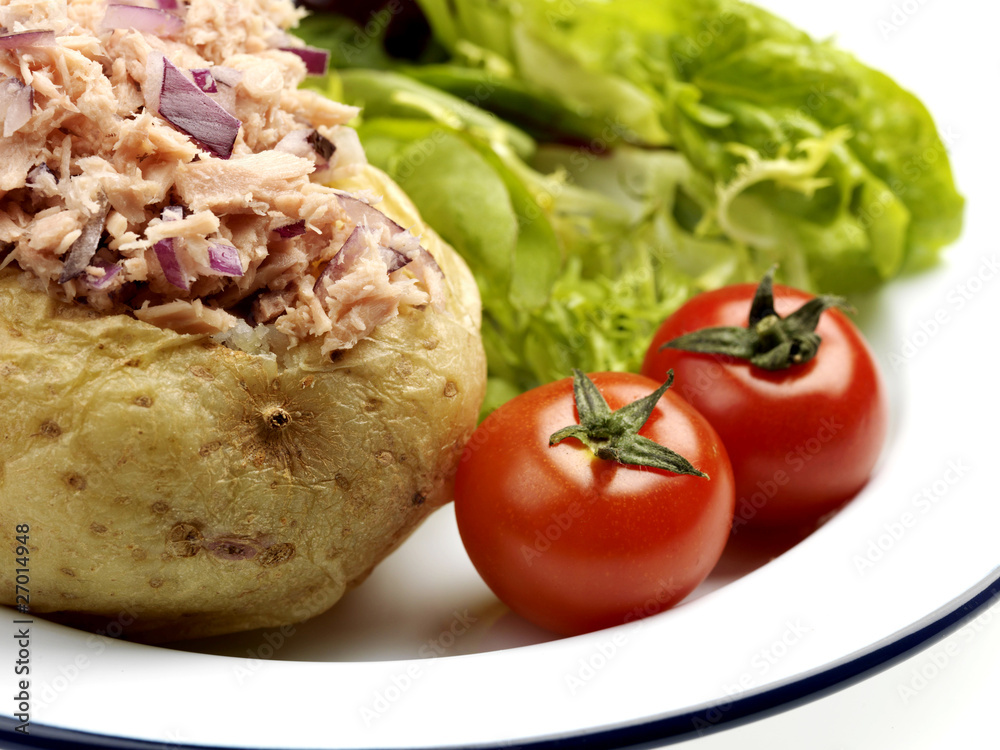 Jacket Potato With Tuna and Red Onion Stock Photo Adobe Stock