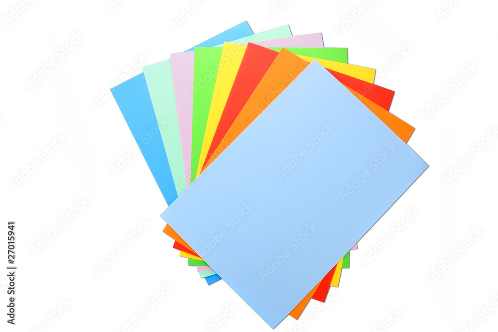 Different color paper isolated on white Different color paper isolated on white
