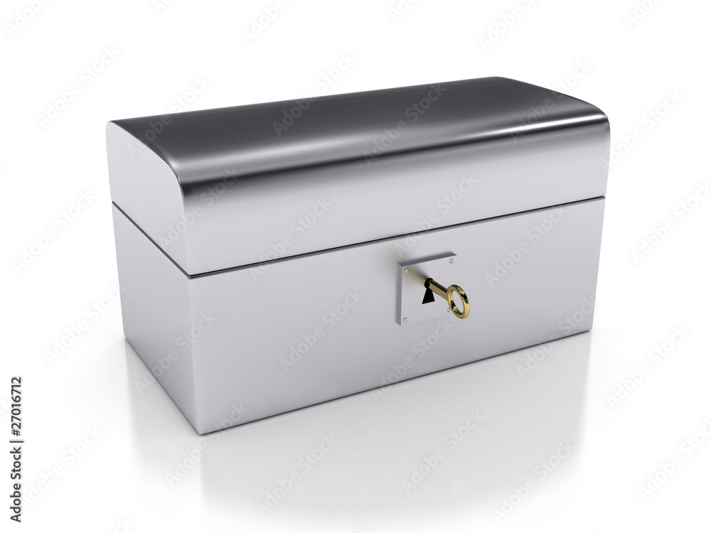 Steel box with key Steel box with key