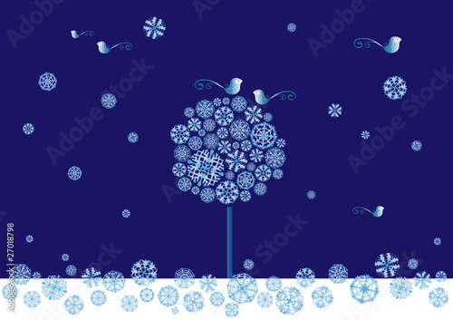 снежинки и птички / snowflake bird
