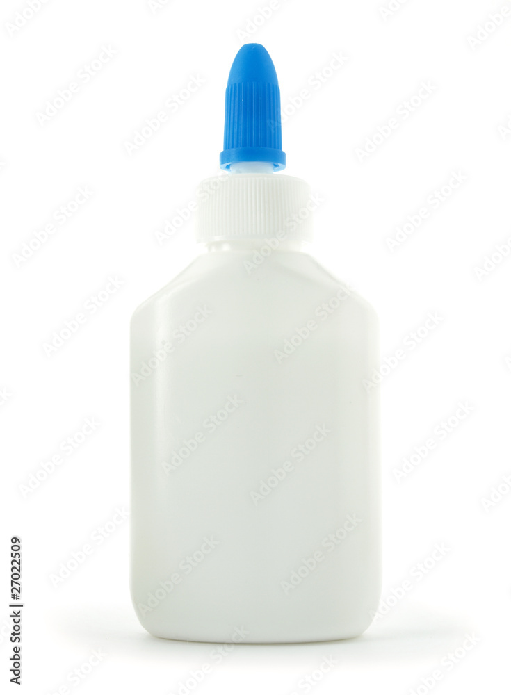 Envase de pegamento en blanco Envase de pegamento en blanco