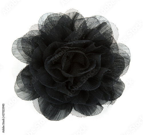 Black flower rose from lace