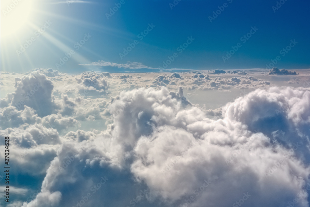 The stormy clouds shined from above with the sun. The stormy clouds shined from above with the sun.
