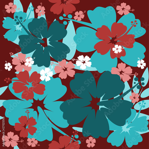 Seamless Hibiscus flower Background