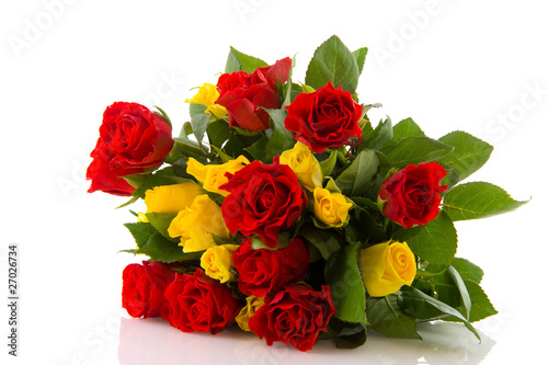 Bouquet red and yellow roses