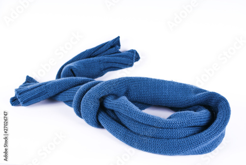 Blue scarf on a white background
