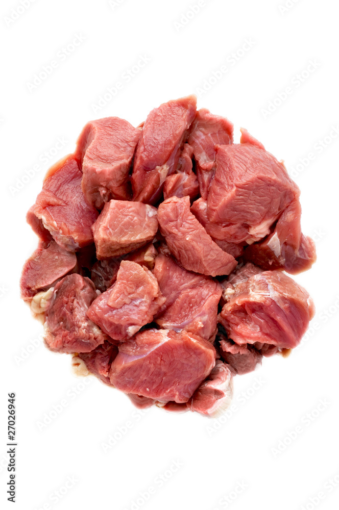 Raw fresh meat on the white Raw fresh meat on the white