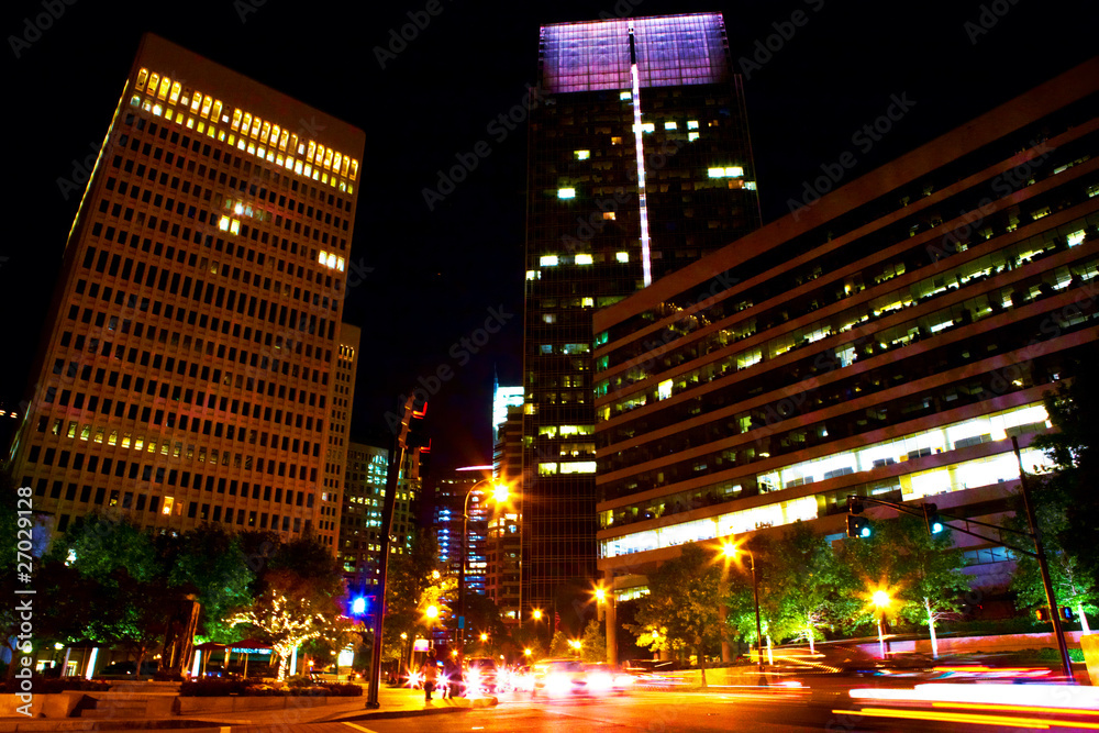Night street in Downtown Atlanta, GA