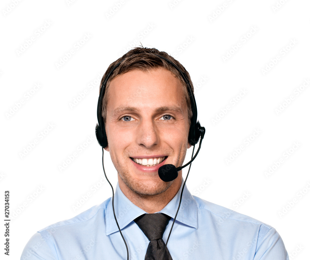 Junger Mann mit Headset Junger Mann mit Headset