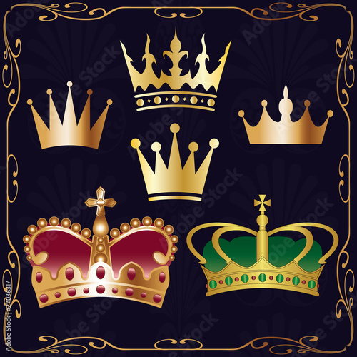 Golden Crown Vector Set - Krone