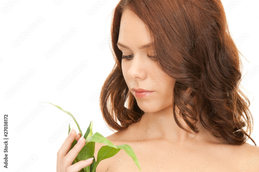 woman with sprout woman with sprout
