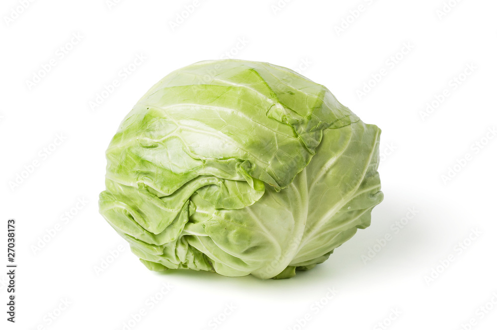 Fresh cabbage head isolated on white Fresh cabbage head isolated on white