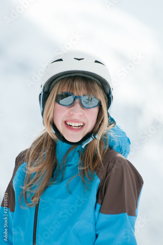 Happy young skier