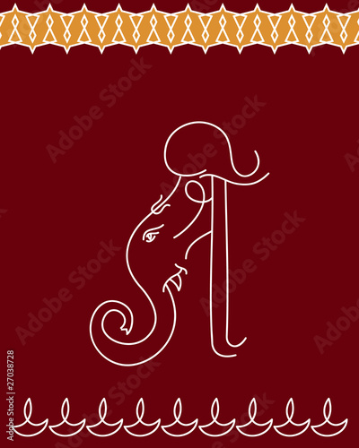 Ganesha Folk, Tribal Designs, Motif, Wall Painting