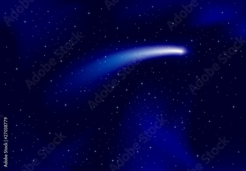 Starry sky and comet