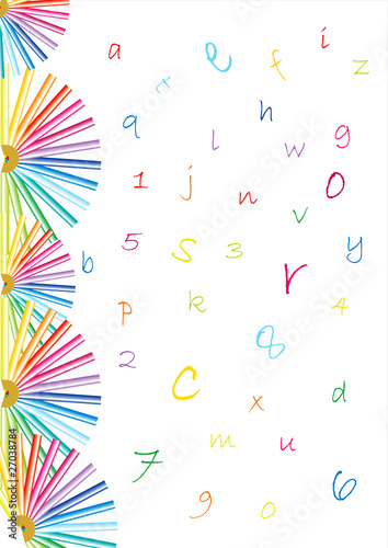 Foglio con alfabeto e colori