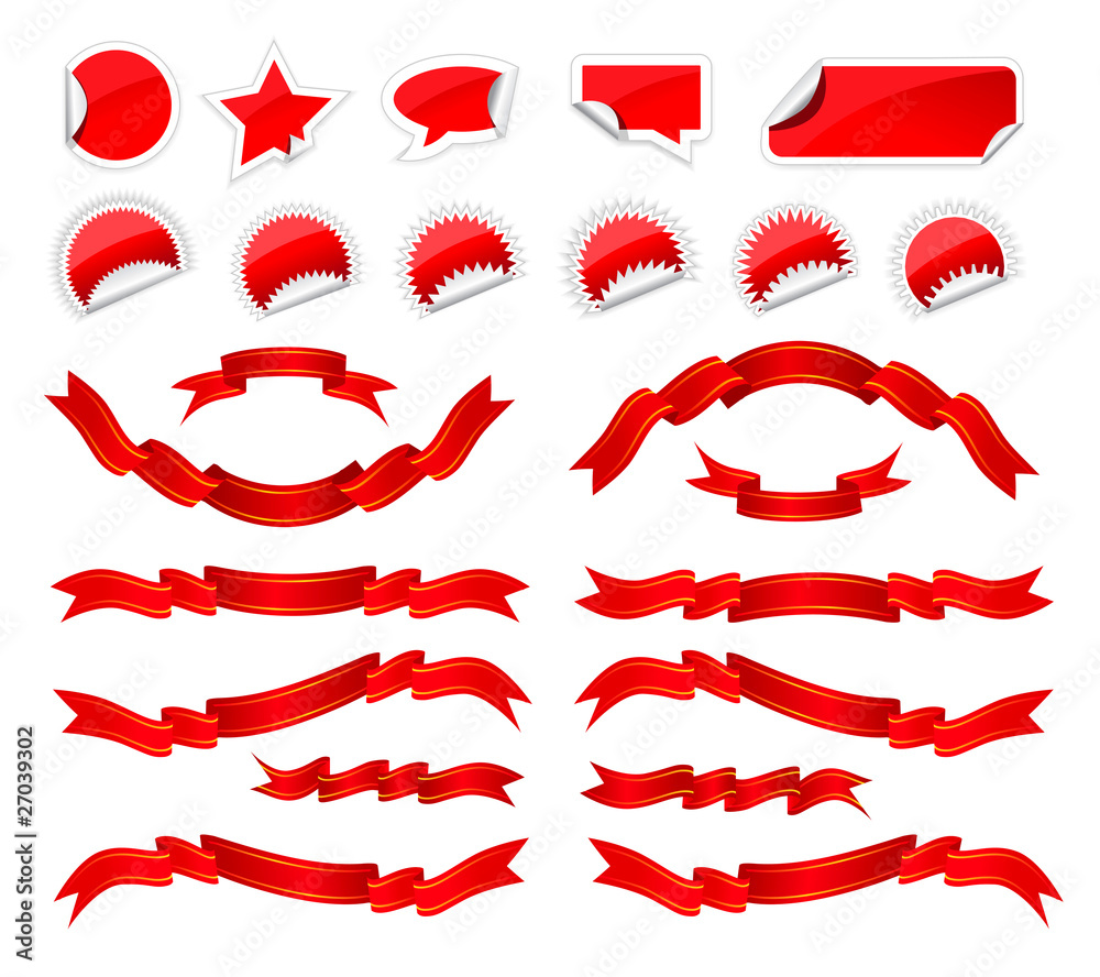 stickers and ribbons set stickers and ribbons set