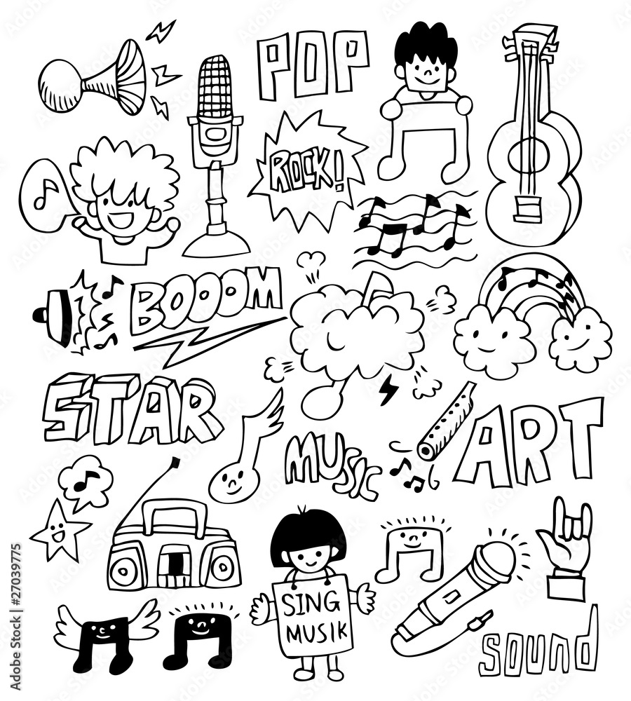 Fototapeta premium hand draw music element